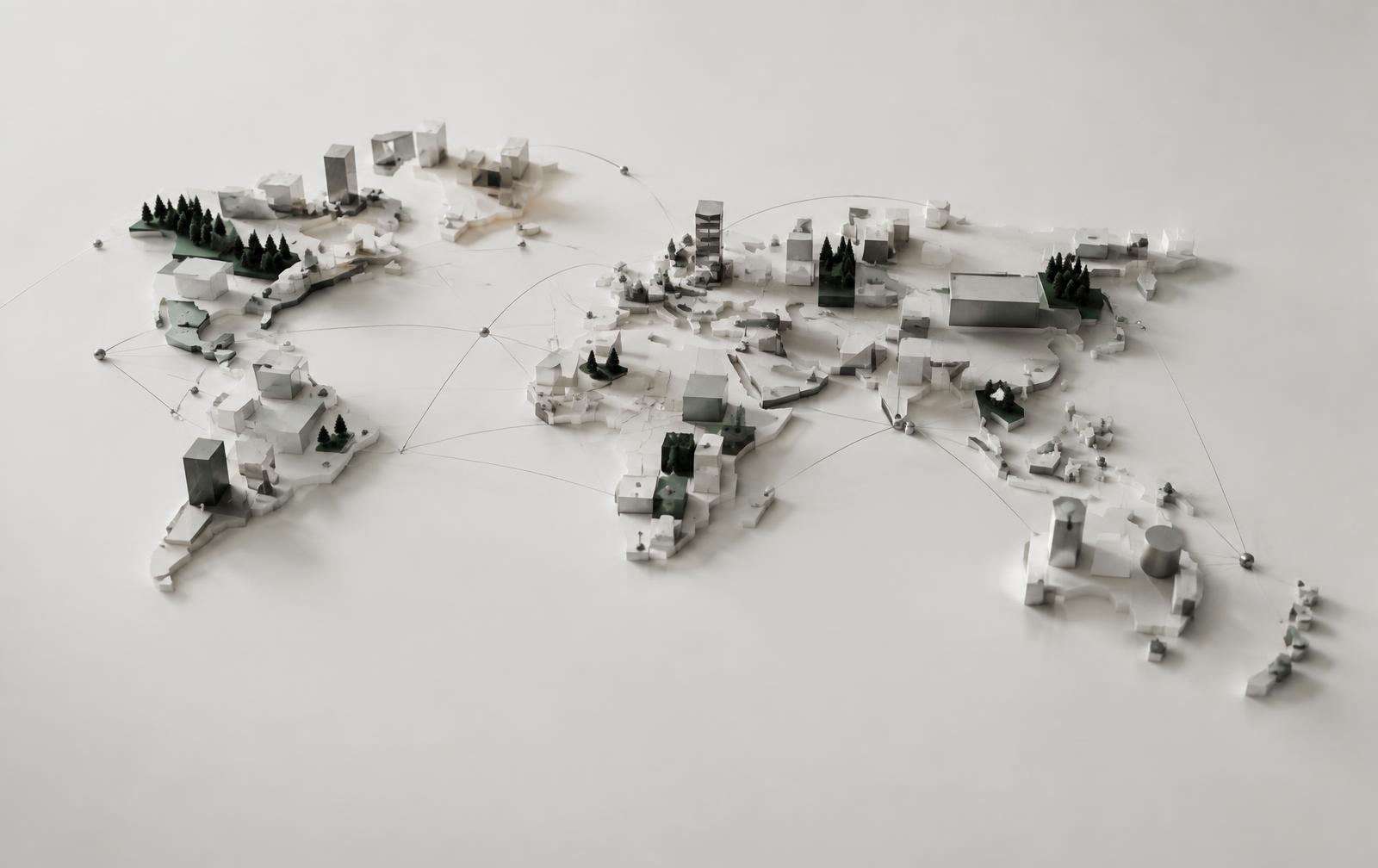 Architectural model mapping international connections